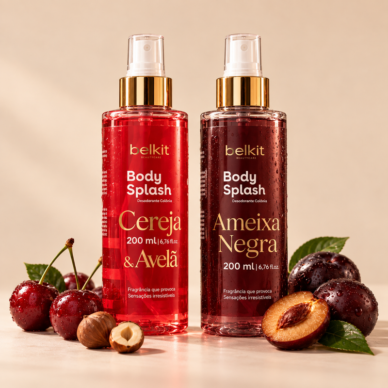 Kit 2 Body Splash BELKIT 200ml | Ameixa + Cereja