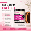 Kit Drenagem Linfatica Cosmeceuta - Creme de Massagem 1kg + Escova Massageadora Corporal