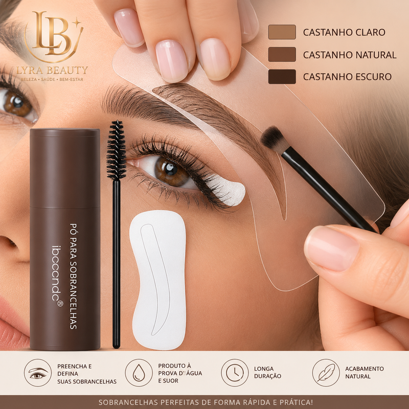 Carimbo para Sobrancelhas com 10 Moldes à Prova D'Água | Longa Duração – Lyra Beauty