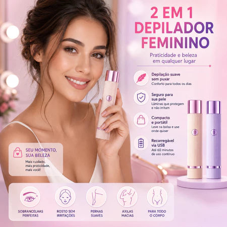 Depilador Facial 2 em 1 Recarregável USB – Lyra Beauty