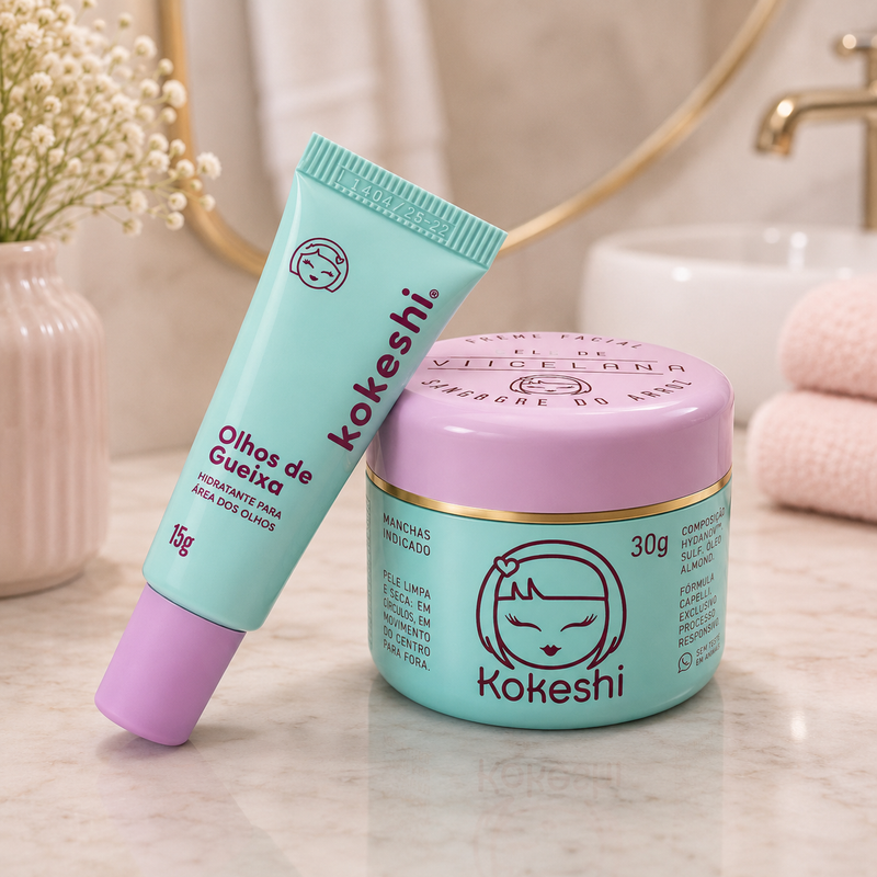 Kit Dupla Renovadores Faciais Kokeshi Pele Porcelana
