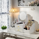 Porta Maquiagem Organizador de Cosméticos com Espelho e 2 Gavetas Estilo Moderno