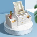 Porta Maquiagem Organizador de Cosméticos com Espelho e 2 Gavetas Estilo Moderno