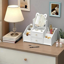 Porta Maquiagem Organizador de Cosméticos com Espelho e 2 Gavetas Estilo Moderno